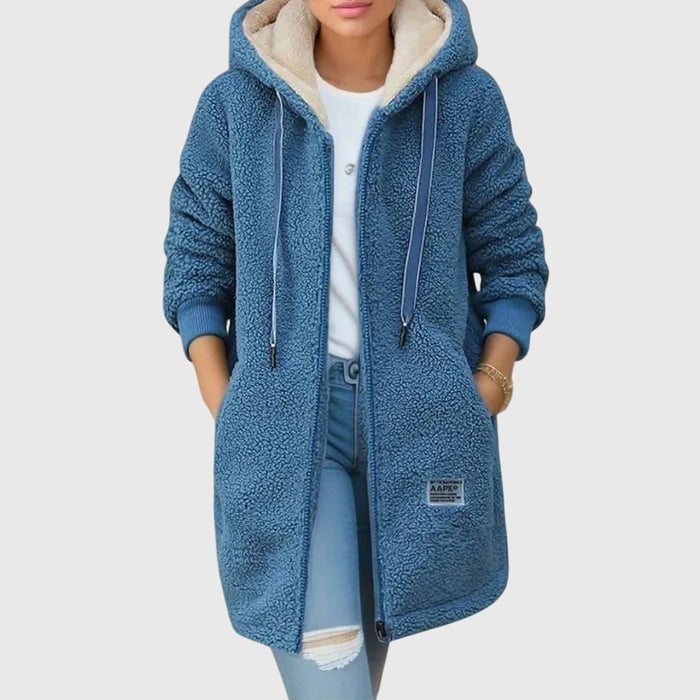 ANJIE - LUSH FLEECE MID-LENGTH JACKET