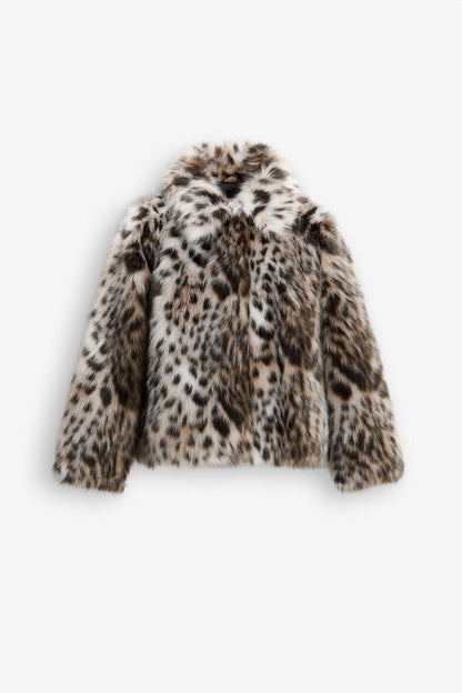 ANNALISE - WILD LEOPARD FAUX FUR JACKET