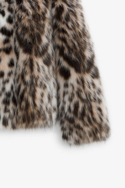 ANNALISE - WILD LEOPARD FAUX FUR JACKET