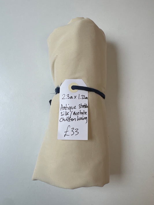 Antique Stretch Silk/Acetate Chiffon Lining Remnant