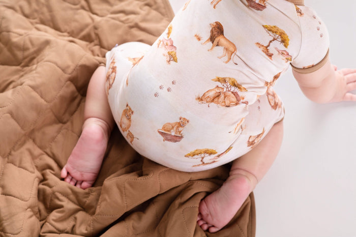 Ari (Lion) TENCEL‚Ñ¢ Modal Short Sleeve Romper - Jammie Session