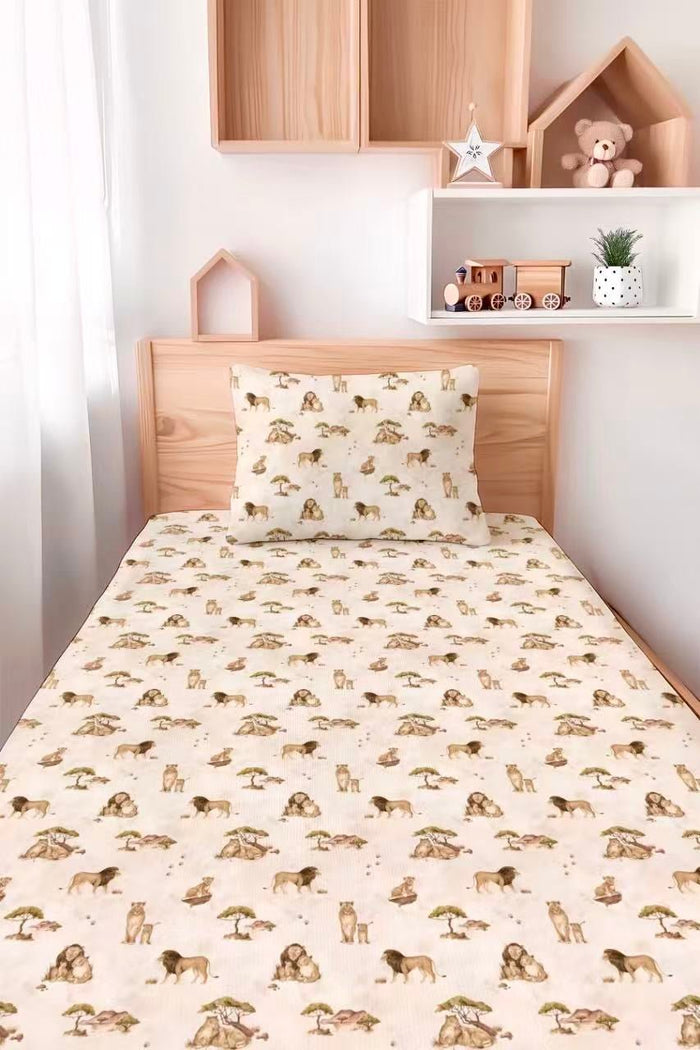 Ari (Lion) TENCEL‚Ñ¢ Modal Twin Fitted Sheet and Pillowcase Set - Jammie Session