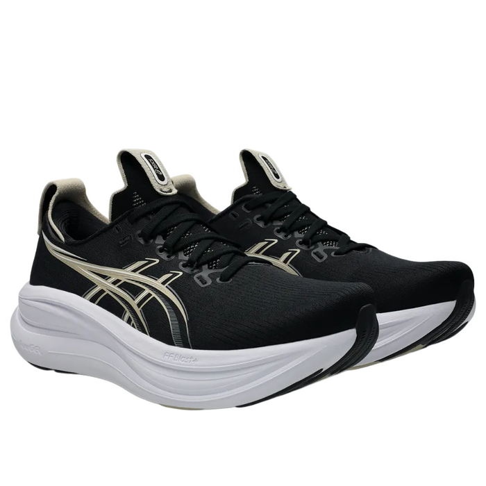 ASICS Men's GEL-NIMBUS 28 Running Shoes in Black/Feather Grey AW26
