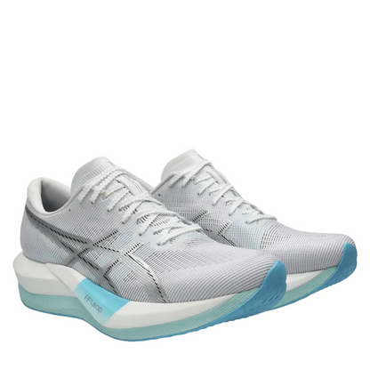 ASICS Unisex Magic Speed 5 Running Shoes in White/Pure Silver AW26