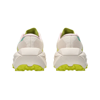 ASICS Women's TRABUCO MAX 5 Trail Running Shoes in Mineral Beige/Aurora Green, heel view