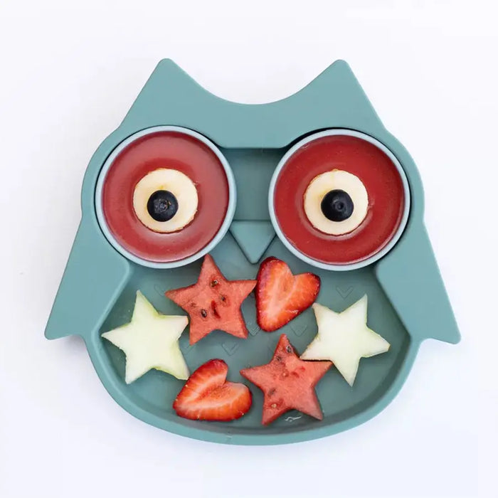 Assiette en silicone avec ventouse Titdy Tot - Hibou