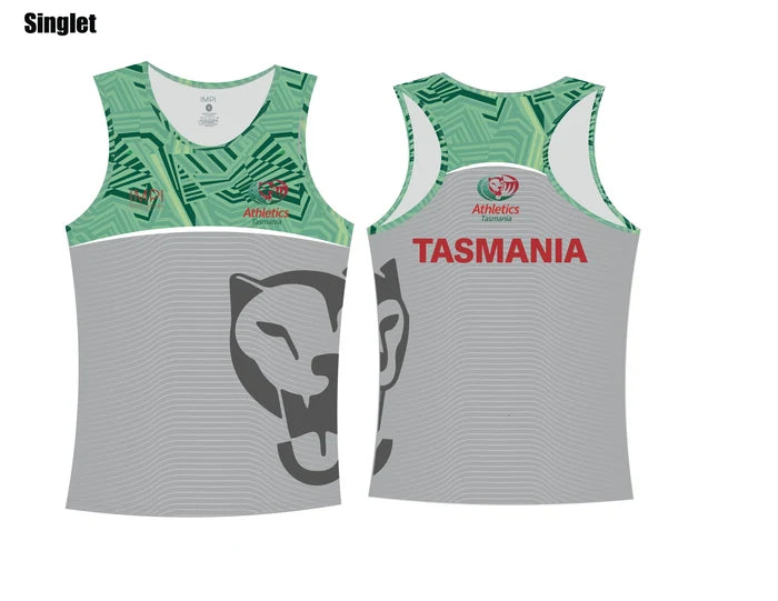 ATAS Ladies  Grey and Green Singlet
