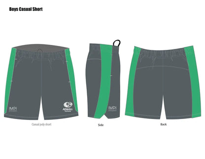 ATAS Mens Grey & Green Casual Shorts