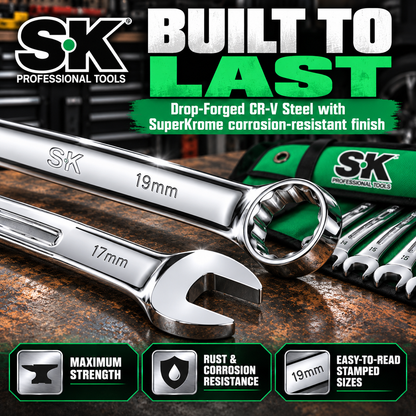 SK Combination Wrench Set,SAE & Metric