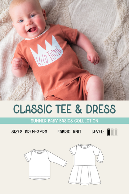 Baby Basics - Knit - Classic Tee & Dress Sewing Pattern