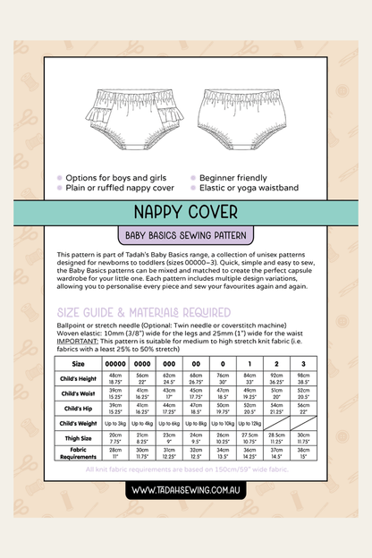 Baby Basics - Knit - Nappy Cover Sewing Pattern