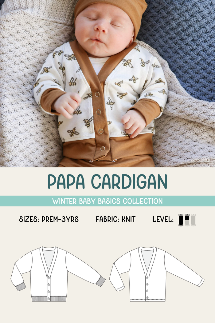 Baby Basics - Knit - Papa Cardigan Sewing Pattern