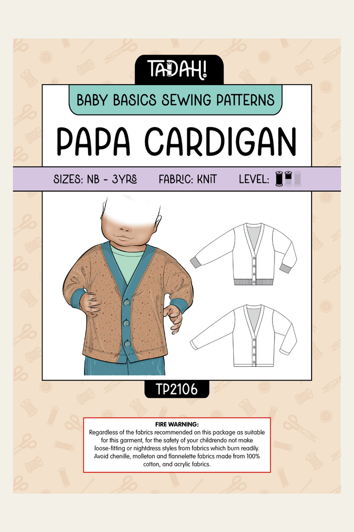 Baby Basics - Knit - Papa Cardigan Sewing Pattern