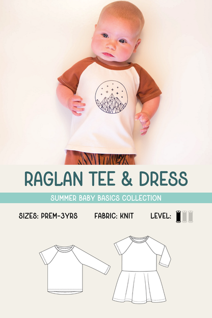 Baby Basics - Knit - Raglan Tee & Dress Sewing Pattern