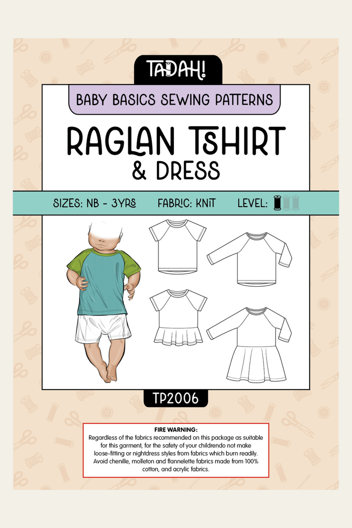 Baby Basics - Knit - Raglan Tee & Dress Sewing Pattern