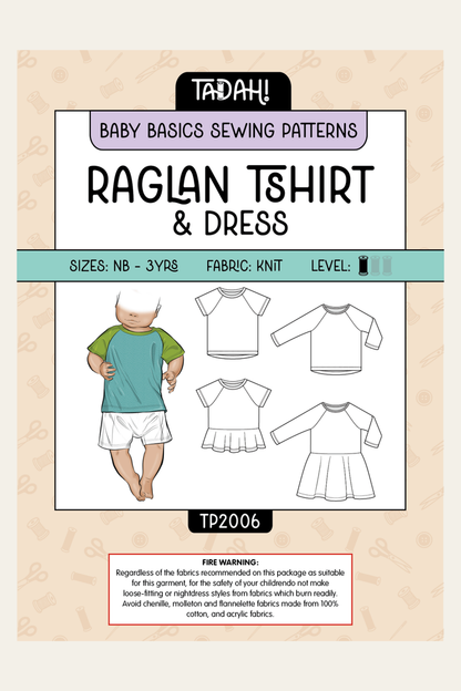 Baby Basics - Knit - Raglan Tee & Dress Sewing Pattern