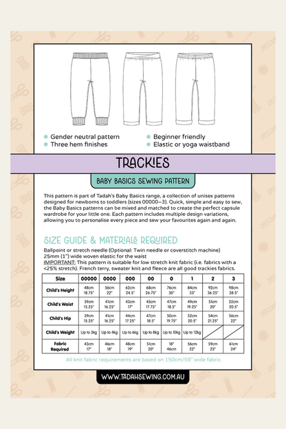 Baby Basics - Knit - Trackies Sewing Pattern