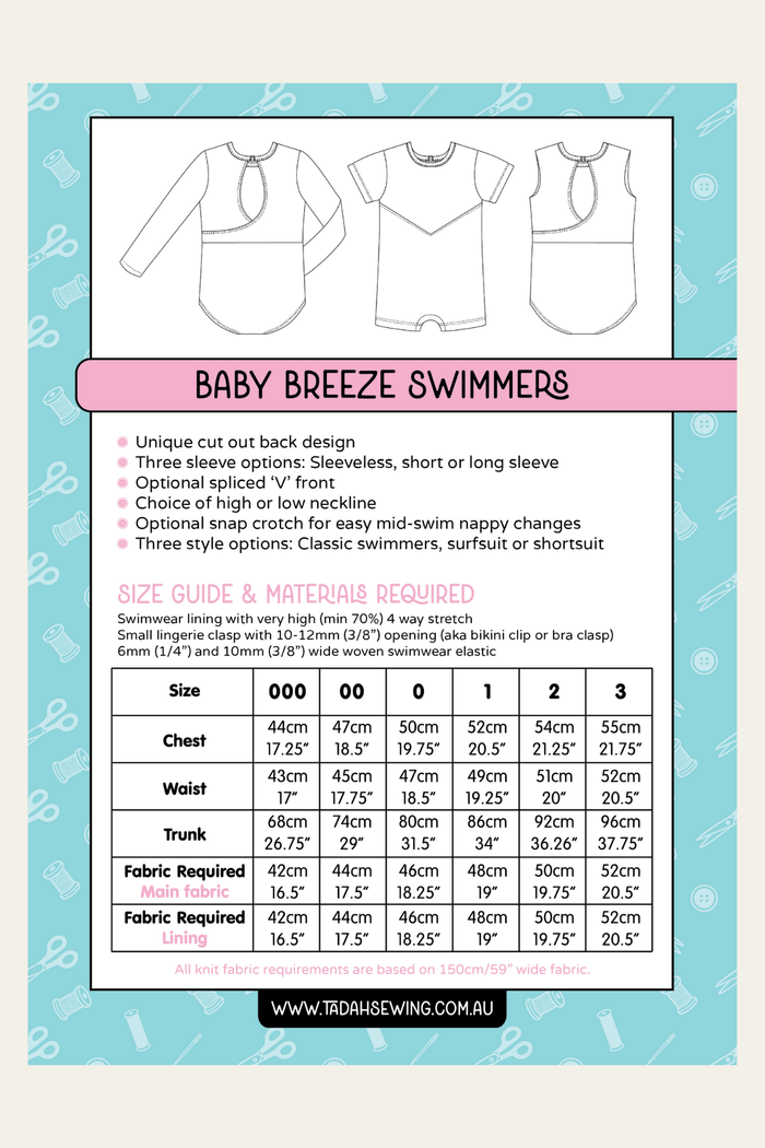 Baby Breeze Swimmers Sewing Pattern