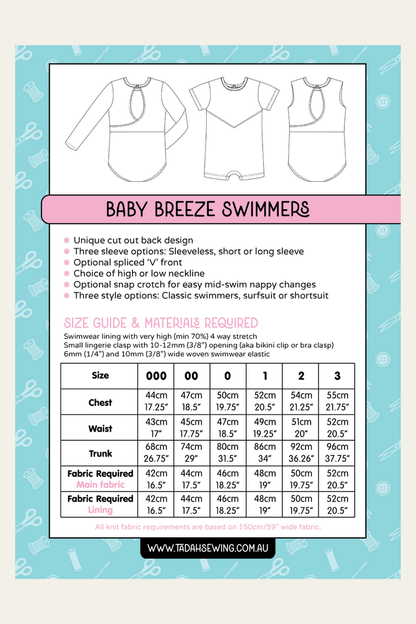 Baby Breeze Swimmers Sewing Pattern