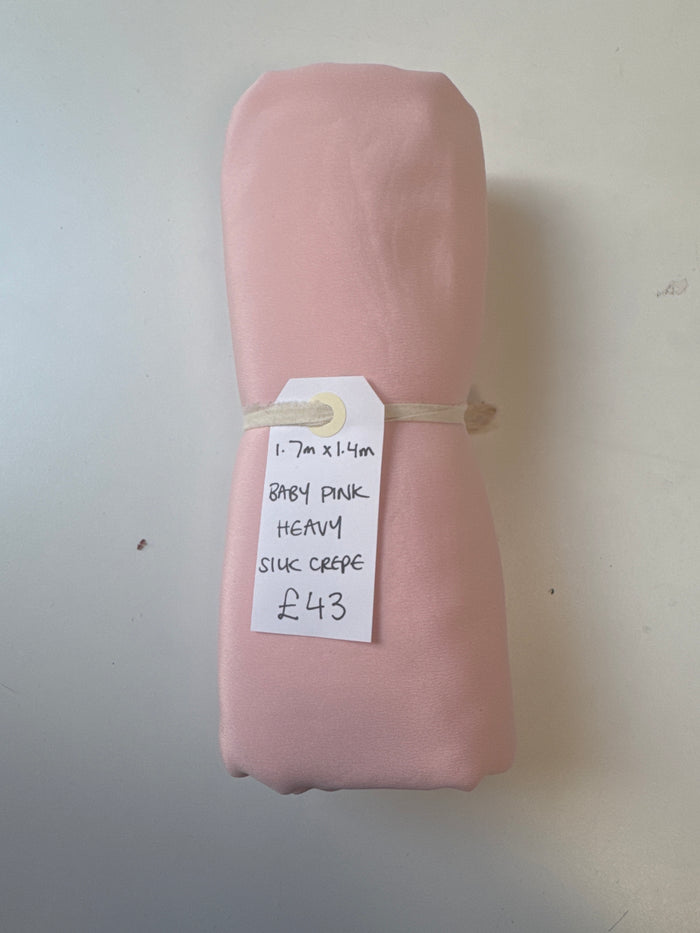Baby Pink Heavy Silk Crepe Remnant
