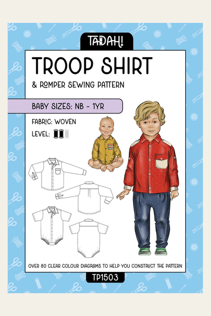 Baby Troop Shirt & Romper Sewing Pattern