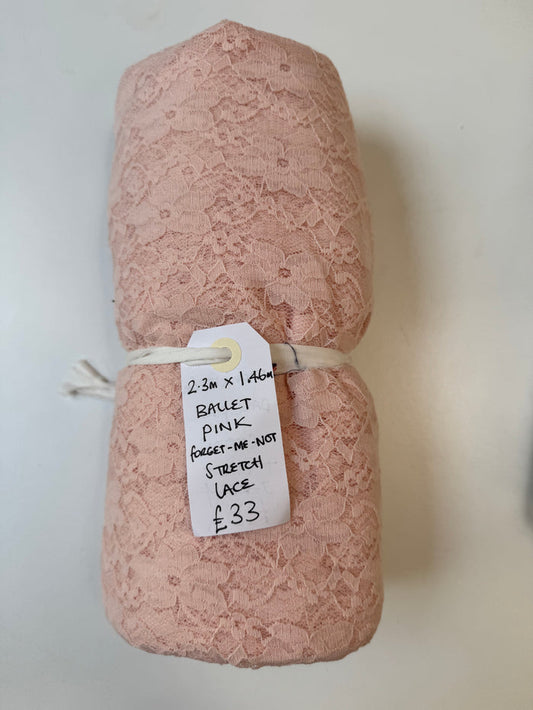 Ballet Pink Forget-Me-Not Stretch Lace Remnant