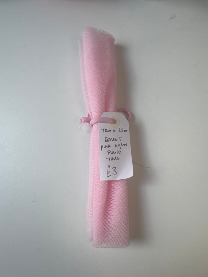 Ballet Pink Nylon Rigid Tulle Remnant