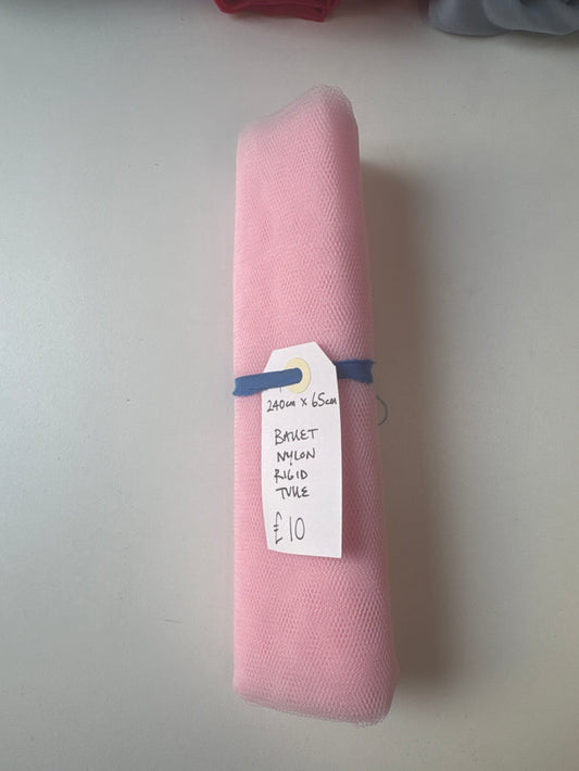 Ballet Pink Nylon Rigid Tulle Remnant