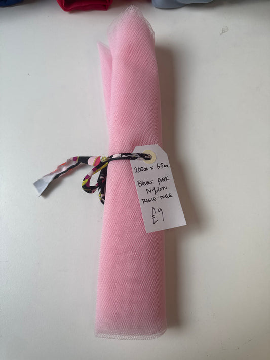 Ballet Pink Nylon Rigid Tulle Remnant