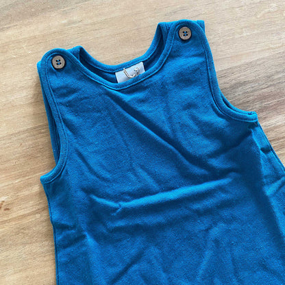 Barboteuse bébé évolutive en chanvre & coton bio Manymonths - Caribbean Blue