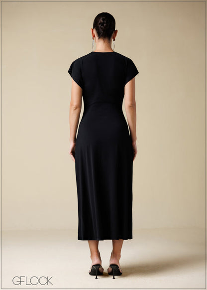 Batwing Sleeve Slip Dress - 250725