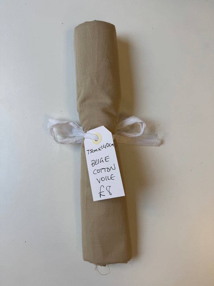 Beige Cotton Voile  Remnant