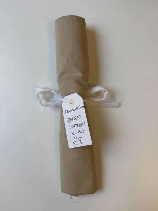 Beige Cotton Voile  Remnant