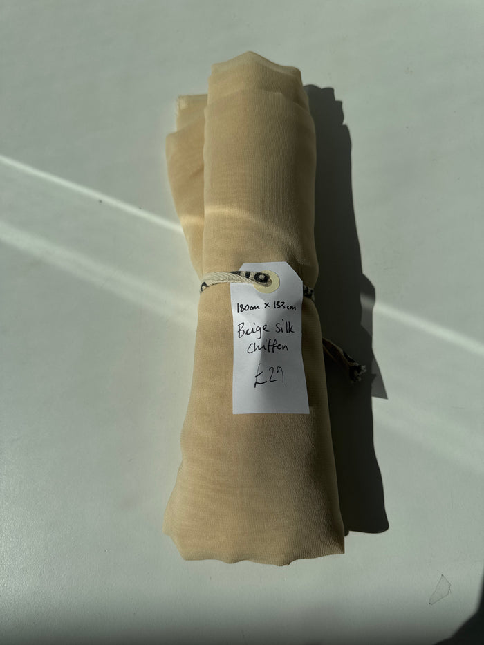 Beige Silk Chiffon Remnant