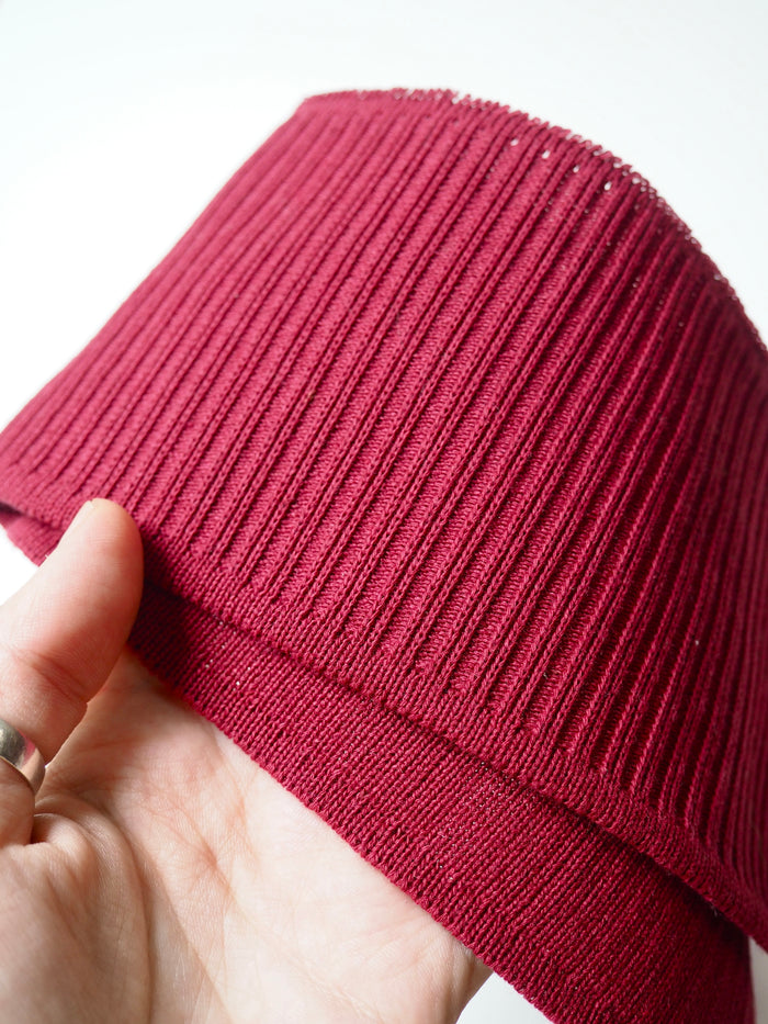Berry Cotton Ribbed Cuff 9cm