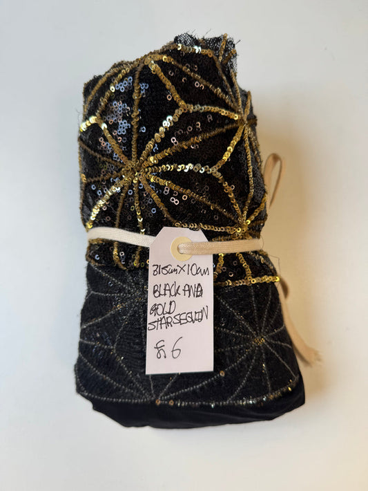 Black And Gold Star Sequin Remnant