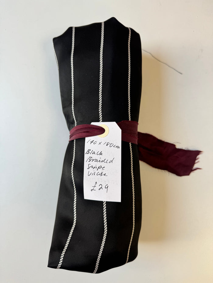 Black Braided Stripe Viscose Remnant