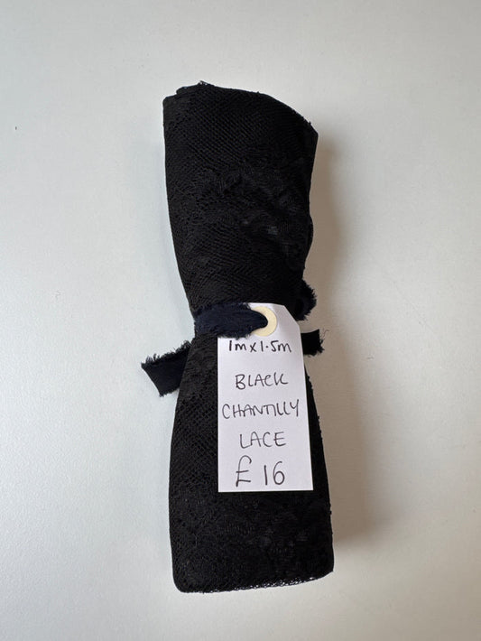 Black Chantilly Lace Remnant