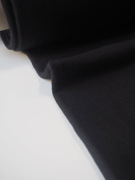 Black Circular Cotton Loopback Jersey