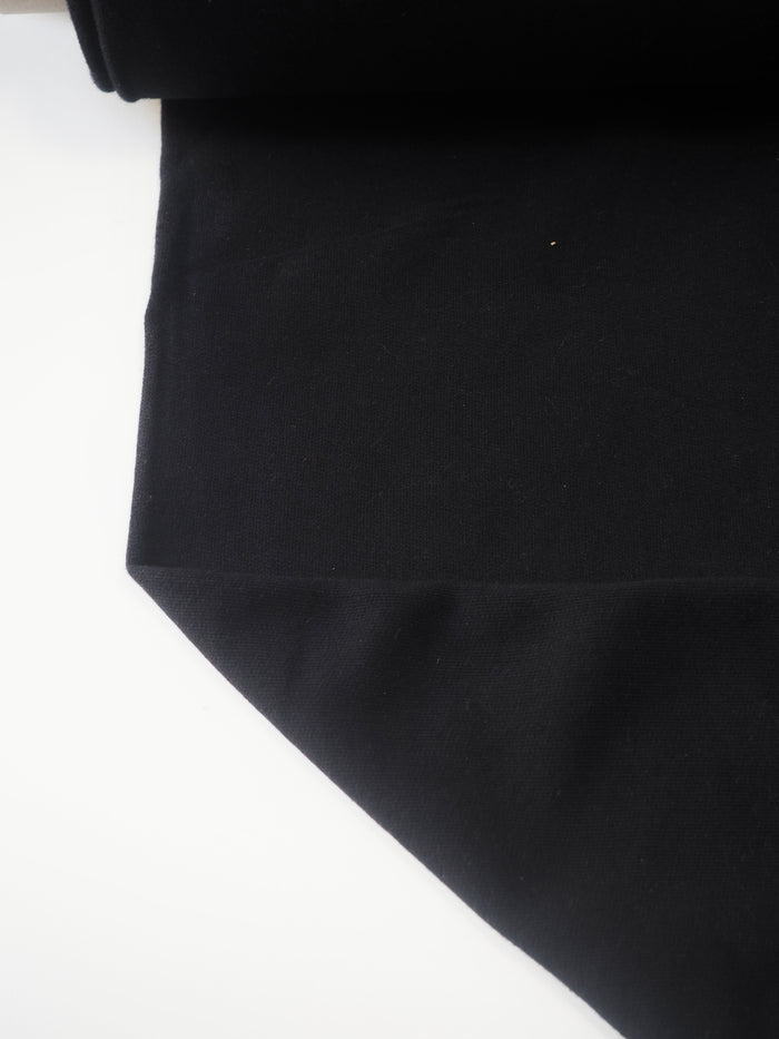 Black Circular Cotton Loopback Jersey