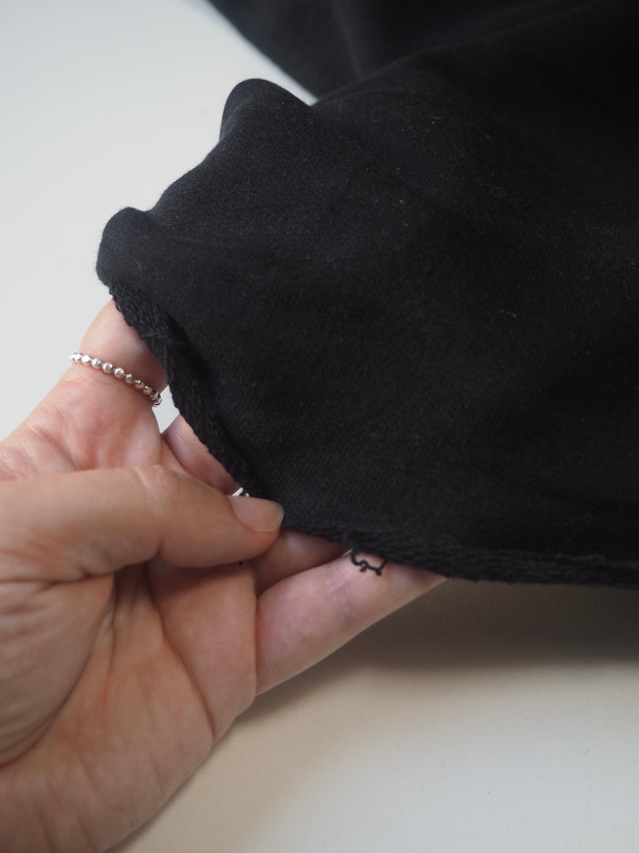Black Circular Cotton Loopback Jersey
