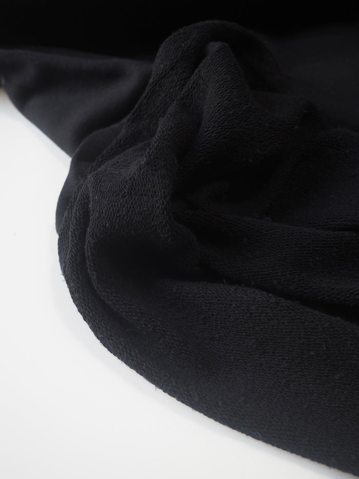 Black Circular Cotton Loopback Jersey
