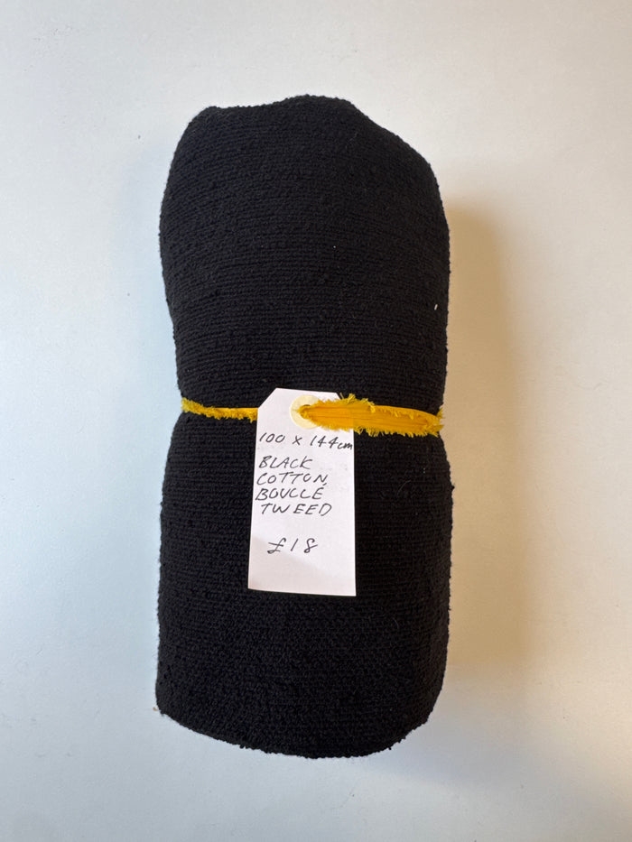 Black Cotton Bouclè Tweed Remnant