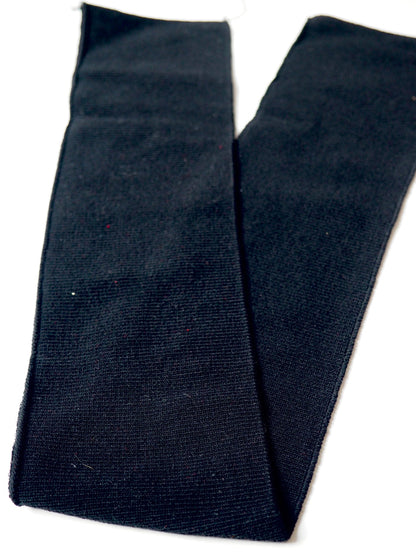 Black Cotton Ribbed Cuff 9cm
