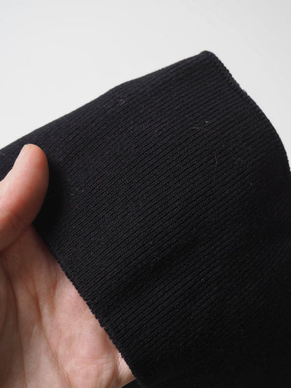 Black Cotton Ribbed Cuff 9cm