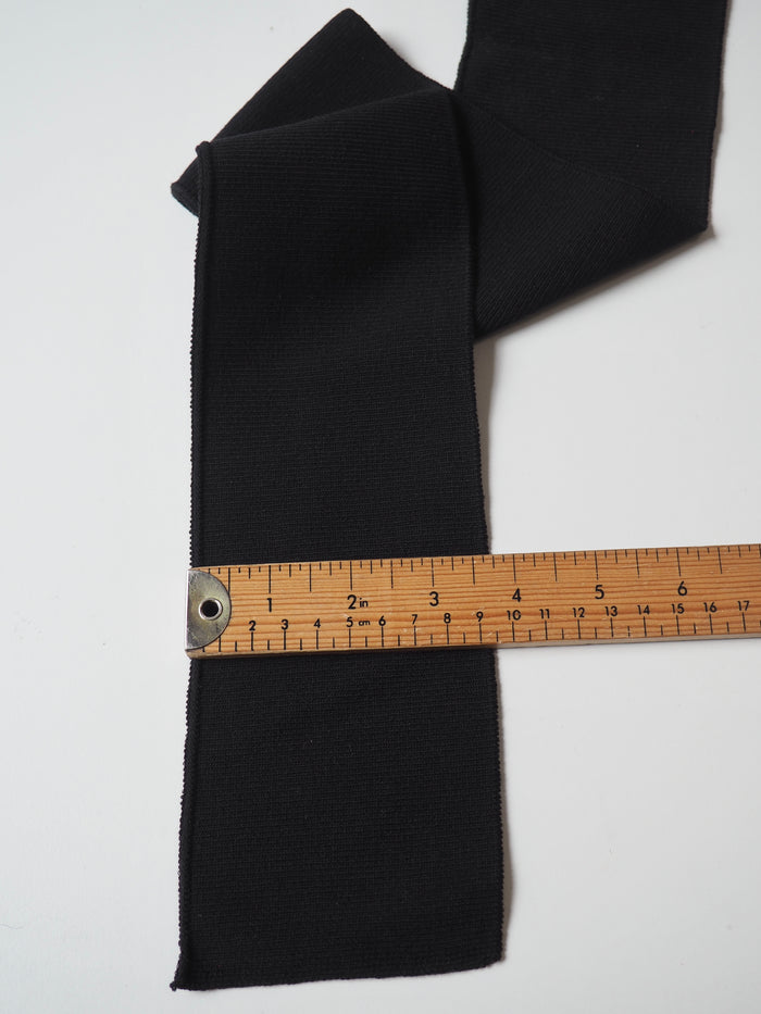 Black Cotton Ribbed Cuff 9cm