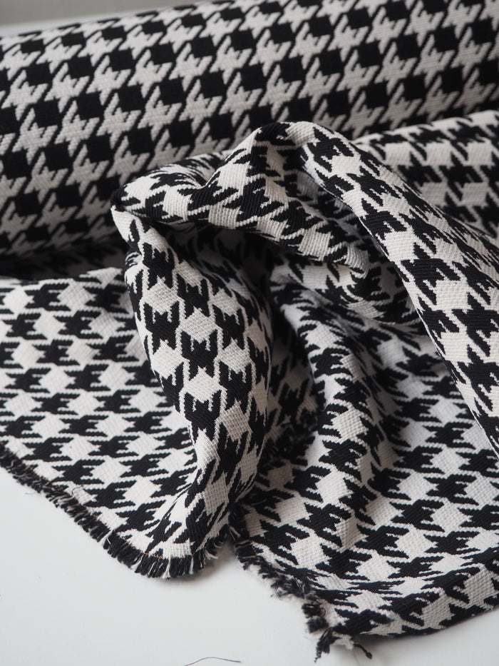Black + Cream Houndstooth Jacquard