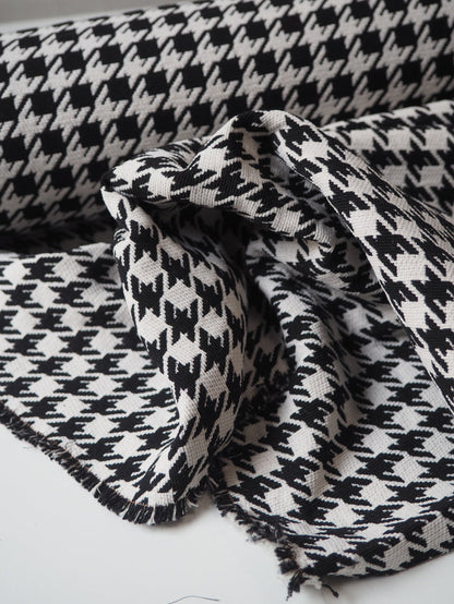 Black + Cream Houndstooth Jacquard