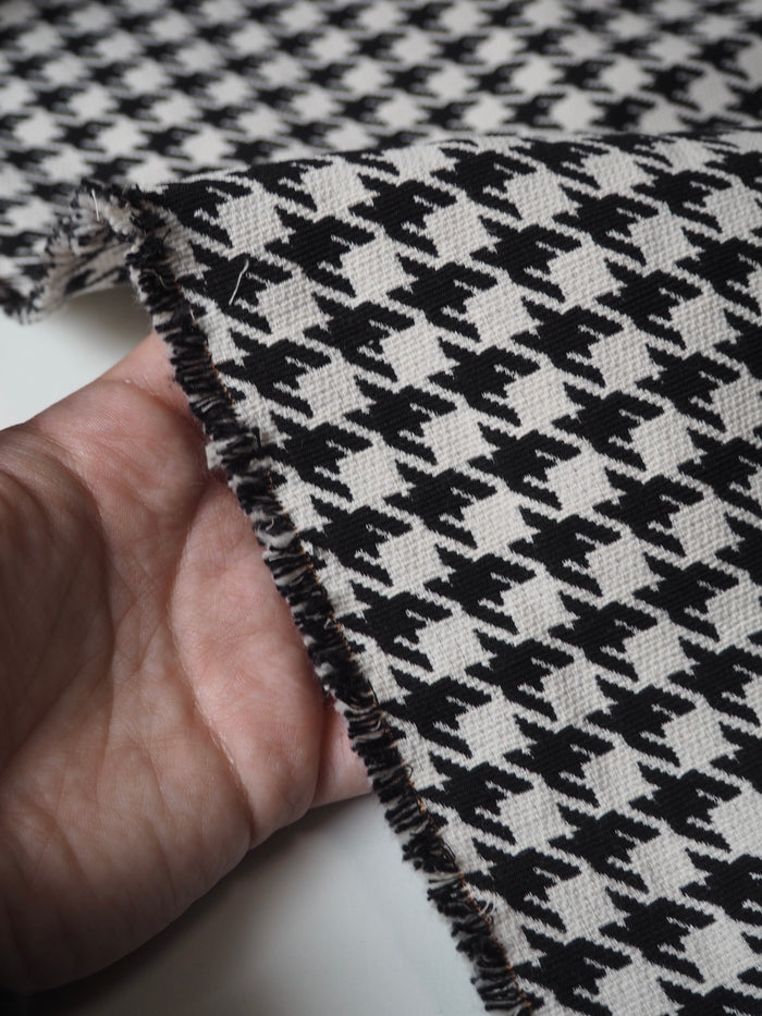 Black + Cream Houndstooth Jacquard