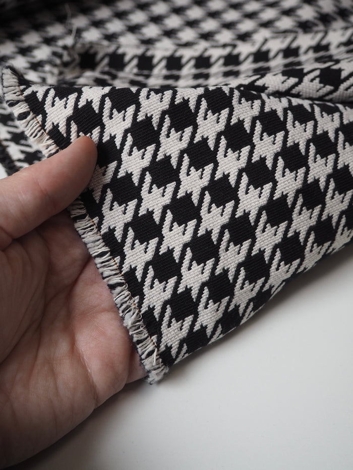 Black + Cream Houndstooth Jacquard